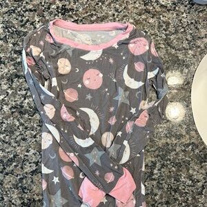 Little Sleepies Gray and Pink Moon Pajama Top
